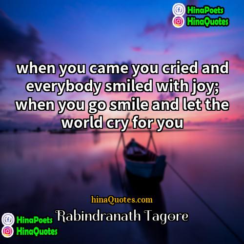 Rabindranath Tagore Quotes | when you came you cried and everybody